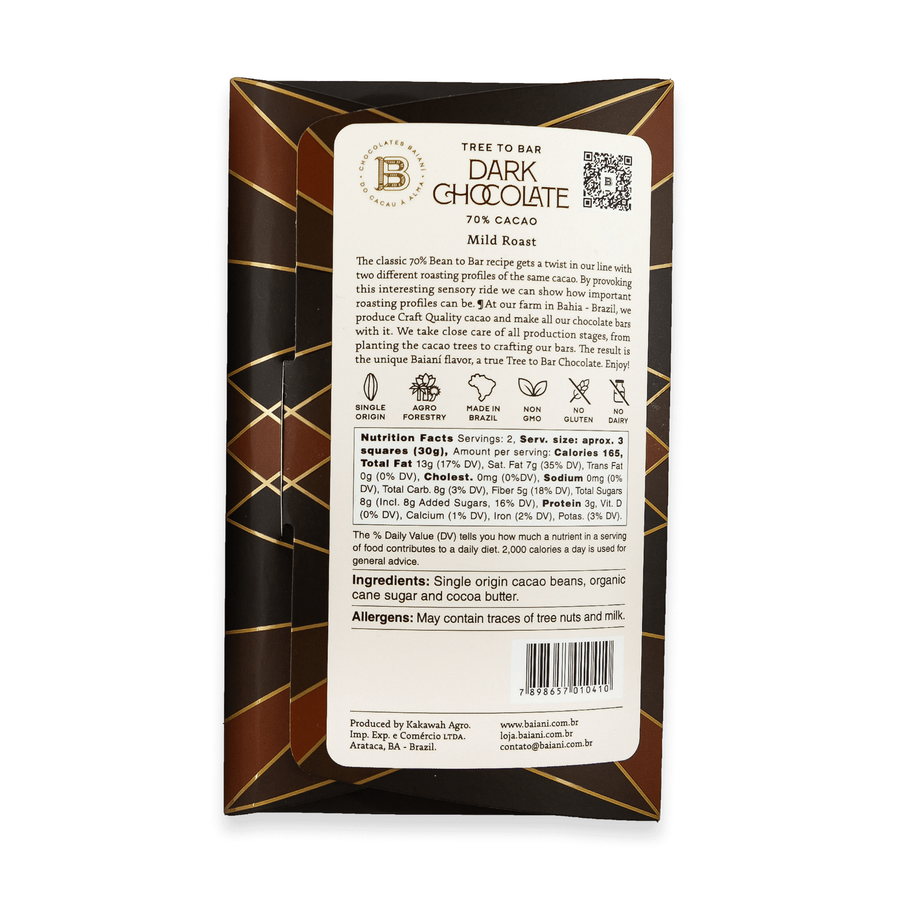 70% Dark Chocolate – Mild Roast
