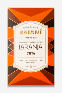 Chocolate em barra 70% Raspas de Laranja